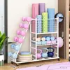 Estantería Móvil para Equipos de Fitness en Casa, Estantería para Guardar Equipos de Estudio de Yoga, Estantería de Almacenamiento Multifuncional