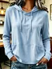 Sudadera casual con capucha y cordón para mujer, multicolor, holgada, de otoño e invierno, europea y americana, con doble bolsillo