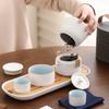 Nuevos productos Taza de té para invitados rápida Una tetera Tres tazas Juego de té para acampar al aire libre Adecuado para té Té de viaje Portátil Acompañamiento Ceremonia Oficina
