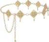 Corrente de Cintura com Diamante e Turquesa Estilo Retro Europeu Acessório para Vestido Moderno Ins Versátil Temperamento Cinto Feminino