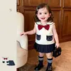 Conjunto Estilo Academia para Niñas 2026 Verano Nuevo Chaleco de Bebé Top sin Mangas Falda Plisada Conjunto de Dos Piezas Jardín de Infancia