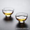 Taza de té pequeña de estilo japonés, de vidrio resistente al calor, transparente, para degustación de té, tazón de té pequeño, taza individual, juego de té de kung fu para el hogar