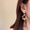 Coloridos Aretes de Tuerca de Flor de Dopamina con un Diseño Nicho, Simples y Exquisitos, Lujo Ligero, Aretes de Personalidad Versátiles Retro