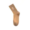 Calcetines bordados con la letra C, calcetines de lana para mujer hasta la pantorrilla, engrosados para abrigar en otoño e invierno, mezcla de cachemira, estilo preppy, calcetines largos para invierno
