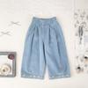 Calça jeans feminina Cutemily para primavera e verão, jeans de algodão com perna reta, fina bordada, boca larga, para mulheres Treasure
