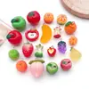 Accesorios de Frutas de Simulación de Resina Limón Tridimensional Uvas Fresas Manzanas Accesorios para Joyería Colgantes para Manualidades Collares Colgantes