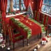Mantel Navideño Más Vendido de Amazon al por Mayor Decoración Festiva Dorada Clásica Juego de Mantel y Fundas para Sillas Navideñas