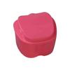 Caja de plástico de manzana, caja para guardar aparatos ortopédicos, caja para limpiar dentaduras postizas, caja para guardar dentaduras postizas, caja para guardar productos de cuidado bucal