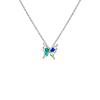 Collar de mariposa de circonita colorida de estilo coreano para mujer, moderno, elegante, combinable, de alta calidad, ligero, de lujo, con diseño de nicho, cadena de clavícula con sentido