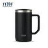 TYESO/Taishuo Taza de Café con Base de Corcho de Roble Taza para Coche Taza Recta Termo de Acero Inoxidable 304