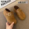 Pantuflas Cerradas de Media Caña de Felpa y Cuero Genuino para Mujer, Aumentan la Altura Interior, Suela Gruesa de 7 cm, Nuevas Pantuflas de Algodón Birken Otoño/Invierno 2026, Se Pueden Usar al Aire Libre