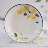 Cor de Esmalte Novo Estilo Prato de Frutas de 8 polegadas Prato de Cerâmica Fofo Desenho Animado Louça Fresca Criativa Prato Redondo Prato de Mesa Doméstico para Arroz