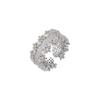 Anillo Abierto Exquisito Super Flash de Zirconio Completo para Mujer Nicho de Alta Gama Gypsophila Anillo para Dedo de Comida Celebridad de Internet Explosivo Anillo de Lujo Ligero