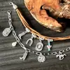 Sombrero de Vaquero Étnico Retro Transfronterizo de Aleación Botas de Vaquero Herradura Cactus Colgante Pulsera de Felpa Multicapa