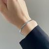 Pulsera de Cadena de Hueso de Serpiente Plana de Personalidad Simple de Alta Gama Joyería de Acero de Titanio Combinable ins Trendy Celebridad de Internet Pulsera de Cadena Sola