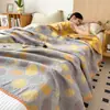Colcha Toalha de Gaze de Algodão Puro de Três Camadas Manta de Algodão Puro Manta de Verão Manta para Soneca no Escritório Manta para Sofá Cobertor de Gaze Colcha