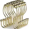 Argolas para cortina de chuveiro, argolas de metal para cortina de chuveiro adequadas para varões e cortinas de chuveiro de banheiro, conjunto de 12 peças de ganchos, ganchos adesivos