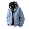 Chaqueta con capucha para hombre de dos piezas falsas en stock al por mayor Otoño Retro Versátil Patchwork Diseño de nicho Abrigo holgado