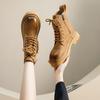 Botas Personalizadas 2025 Novo Estilo Botas Martin para Mulheres, Couro de Vaca, Estilo Britânico, Solado Grosso, Petite, Retrô, Botas Curtas Versáteis