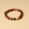 Pulseira de sândalo africano com contas de rosário de mão, pera preta e amarela, pingente com texto e brincadeira, 1.0 1.5 1.8 2.0