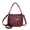 Bolsa Pequena de Mão Retrô de Couro Macio Mais Vendida no Comércio Exterior Bolsa Pequena Feminina 2025 Nova Moda Casual Bolsa de Mamãe Bolsa Transversal de Ombro Único