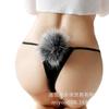 Ropa interior sexy sexy bola de pelo de conejo tanga tiro bajo lindos bottoms de triángulo pantalones T juego de rol al por mayor