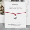 Pulsera Tarjeta de Bendición Pulsera para MAMÁ Día de la Madre Colgante de Aleación Pulsera de Cuerda de Cera Directo de Fábrica Segundas