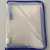 Bolsa de Archivo Transparente A4 con Cierre de Cremallera y Asas con Bloques de Color