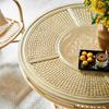 Mesa Redonda de Ratán y Cristal Estilo Nórdico para Sala de Estar Mesa de Comedor Totalmente de Ratán Estilo Ins para Apartamento Pequeño Mesa y Sillas de Comedor Domésticas Simples