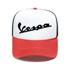 Serie de estampado de letras Vespa grupo de gorra de red de esponja estudiantes compran gorra de pico de pato impresión de LOGO personalizado moda hombres y mujeres