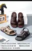 26 Sandalias Casuales de Moda para Hombre de PVC de Cuatro Estaciones para el Hogar Suela Negra de Doble Uso Transpirables para Exteriores