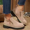Botas Chelsea Nuevas de Otoño/Invierno para Mujer, Suela Gruesa Mate, Cremallera Lateral, Antideslizantes, Botas Martin, Versátiles, Tacón Grueso, Botas de Mujer, Mayoreo