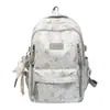 2025 Nova Mochila Escolar Estudante Alta Aparência Fofa Grande Capacidade Mochila Cor Creme Estampa de Estrela Mochila Casual