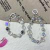 Pulsera con lazo cuadrado de cristal blanco transparente para teléfono móvil, llavero, funda para teléfono móvil, cordón portátil, cuerda de mano, nuevo