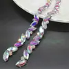 Corrente de Strass Olho de Cavalo Colorido 1cm Strass Costurado à Mão Corrente de Strass com Garras Brilhantes DIY Coleira Roupas Sapatos Chapéus Acessórios Decorativos Não