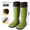 Galochas Dobráveis de Cano Alto para Homens e Mulheres, Sapatos Impermeáveis para Casais, Galochas Macias Antiderrapantes, Botas de Água Portáteis de Moda com Cordão de Cano Longo