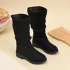 Botas altas de caña para niños, botas largas para niñas, zapatos de princesa, estilo británico plisado, nuevas botas de cuero para otoño e invierno 2026