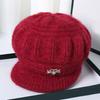 Chapéu feminino outono e inverno novo chapéu antigo de malha casual moda mãe chapéu meia-idade e idosos engrossado lã forrada quente chapéu de lã