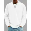Amazon 2025 Nuevo Otoño e Invierno para Hombre Casual Cuello Alto Cremallera Punto Grueso Manga Larga Sudadera tipo Polo para Hombre