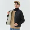 Colete Masculino Novo Outono e Inverno com Forro de Lã Quente com Zíper Tamanho Grande Roupa Externa Bolso Colete Curto Masculino Diamante 2402