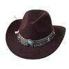 Chapéu Top Étnico Chapéu de Cowboy Ocidental Xizang Xizang Chapéu de Performance Chapéu de Lã Chapéu de Lã Retrô Centro-Europeu e Americano