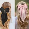 Grampo de Cabelo Grande com Laço de Cetim Popular Fita de Princesa Grampo de Mola Presilha de Cabelo para Parte de Trás da Cabeça Acessório de Cabelo Feminino