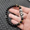 Pulsera de Cuentas de Barril de Ágata Negra Jade Dragón Jade Pulsera de Cuentas de Rayo Pulsera de Ágata Calcedonia Pulsera de Jade Pulsera de Jade