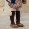 WMH79 calcetines para niños al por mayor amor cuadros calcetines hasta la pantorrilla coreanos lisos a rayas algodón doble aguja calcetines rectos para niñas