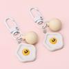 Chaveiro Rosto Sorridente de Resina Cor Macaron Acessórios DIY Feitos à Mão Chaveiro Fofo Pingente de Mala Material para Joias