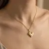 Collar con Colgante de Corazón de Amor Tridimensional de Doble Cara en Acero Inoxidable Letra Te Amo Regalo de San Valentín