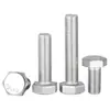 En stock tornillos de hexágono exterior de rosca completa DIN933 M3-M18 tornillos de hexágono exterior tornillos de acero inoxidable 304