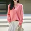 Casaco Cardigan de Tricô Lã 100% Fleece La Chapelle para Mulheres, Blusa Feminina Plus Size, Suéter de Outono e Inverno