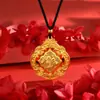Tienda de Oro Mismo Estilo Collar Giratorio de Diamantes Colgante Brújula de los Ocho Tesoros Cadena Larga para Suéter Accesorio Versátil de Alta Gama