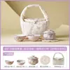Conjunto de Chá Kung Fu Camélia Glicínia Pintado à Mão, Xícara Gaiwan de Cerâmica de Luxo de Alta Qualidade, Especial para Preparar Chá, Conjunto Conveniente para Viagem